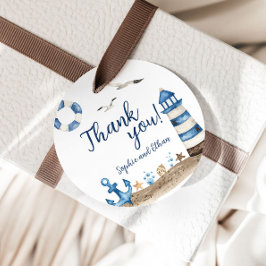 Favorittaggar för Nautical Tack Baby Shower Gåvor Etiketter