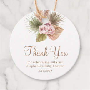 Favorittaggar för Pampas Grass Baby Shower-Tack Gåvor Etiketter