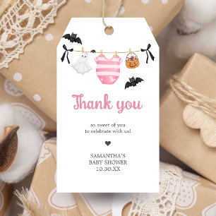 Favorittaggar för rosa Little Boo Baby Shower Presentetikett