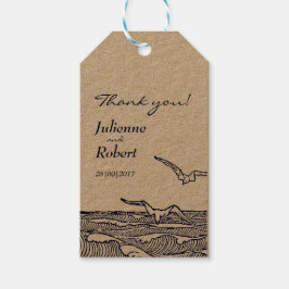 Favorittaggar för Rustic Beach Wedding-Tack Presentetikett