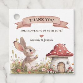 Favorittaggar för Rustic Bunny Baby Shower Gåvor Etiketter