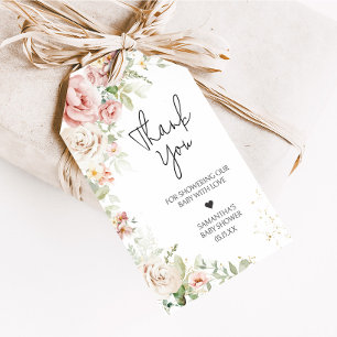 Favorittaggar för skjortor för Dusty Rosa Blommigt Presentetikett