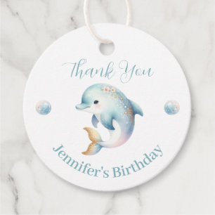 Favorittaggar för Sweet Dolphin Birthday-Tacken Gåvor Etiketter