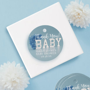 Favorittaggar för tack Blue Boy Shower Gåvor Etiketter