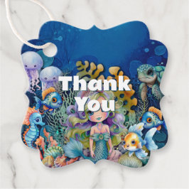 Favorittaggar för Tack för babyvy för sjöjungfru Gåvor Etiketter