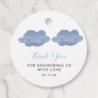 Favorittaggar för Tack för Blue Cloud Baby Shower Gåvor Etiketter