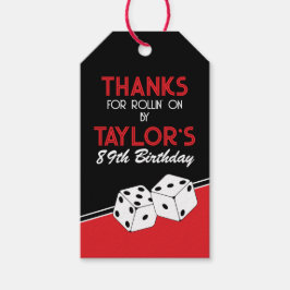 Favorittaggar för Tacken i Casino Dice Birthday Presentetikett