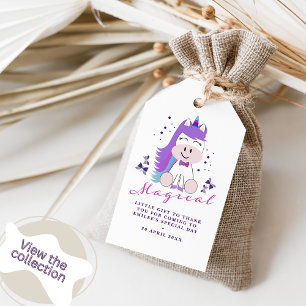 Favorittaggar för Unicorn Födelsedagsfest-Tack Presentetikett