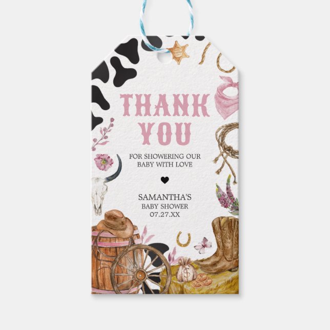 Favorittaggar för westerna babybabyskor presentetikett (Framsidan)