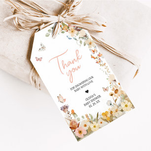 Favorittaggar för WildblomLittle Butterfly Baby Sh Presentetikett