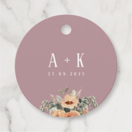 Favorittaggar, rosa av Elegantens blommigt monogra Gåvor Etiketter