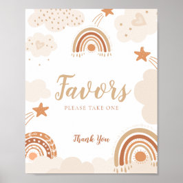 Favorittecken Boho Rainbows Baby Shower-tecken Poster