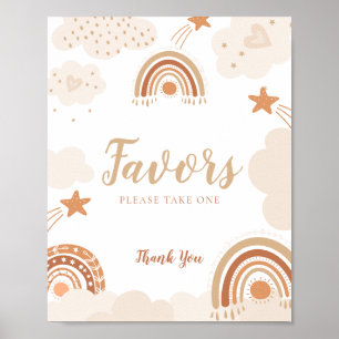 Favorittecken Boho Rainbows Baby Shower-tecken Poster