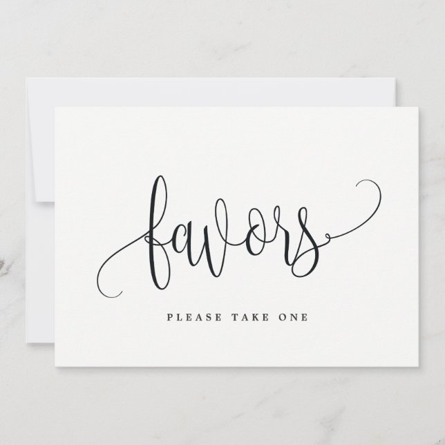 Favorittecken - Fintfärgad calligrafi Inbjudningar (Framsida)