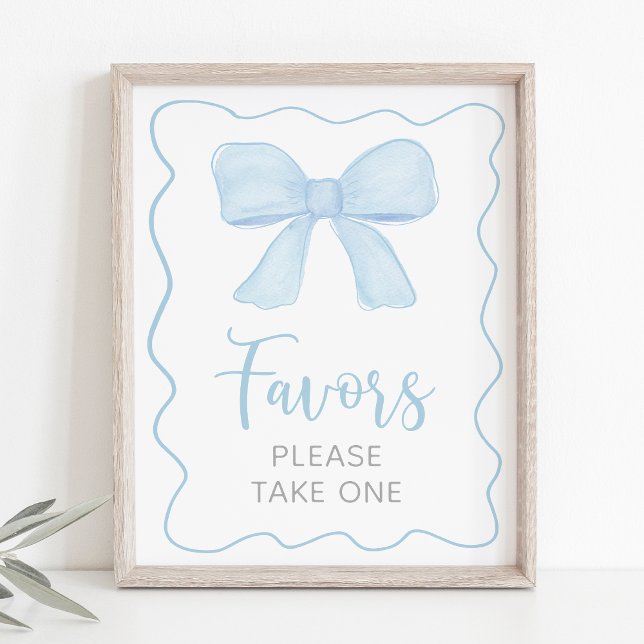 Favorittecken för babyskor för Coquette Blue Bow Poster (Skapare uppladdad)