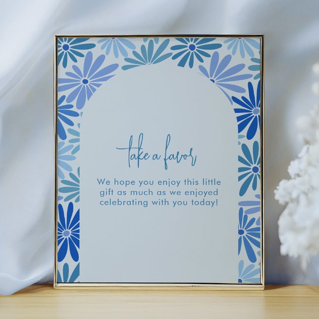 Favorittecken för Blommigt för blå och skalad åter Poster (Skapare uppladdad)