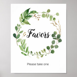 Favorittecken för blommigt - grönt vattenfärg poster