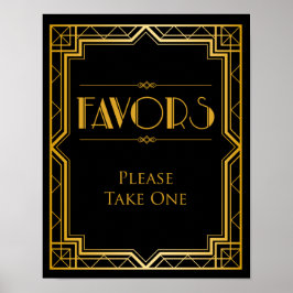 Favorittecken för Bord Bröllop | Gatsby Art Deco Poster