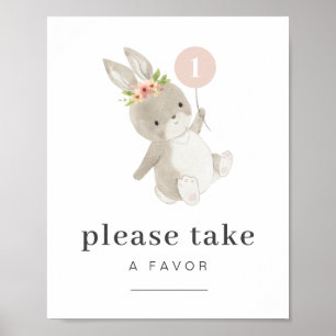 Favorittecken för Bunny First Birthday Poster