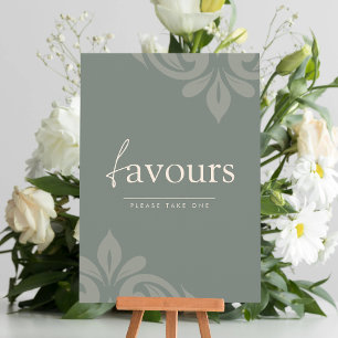 Favorittecken för Earthy Olive Minimal Damask-skri