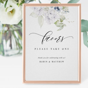 Favorittecken för elegant Blue and White Blommigt Poster