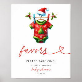 Favorittecken för jultomten i julklapp poster