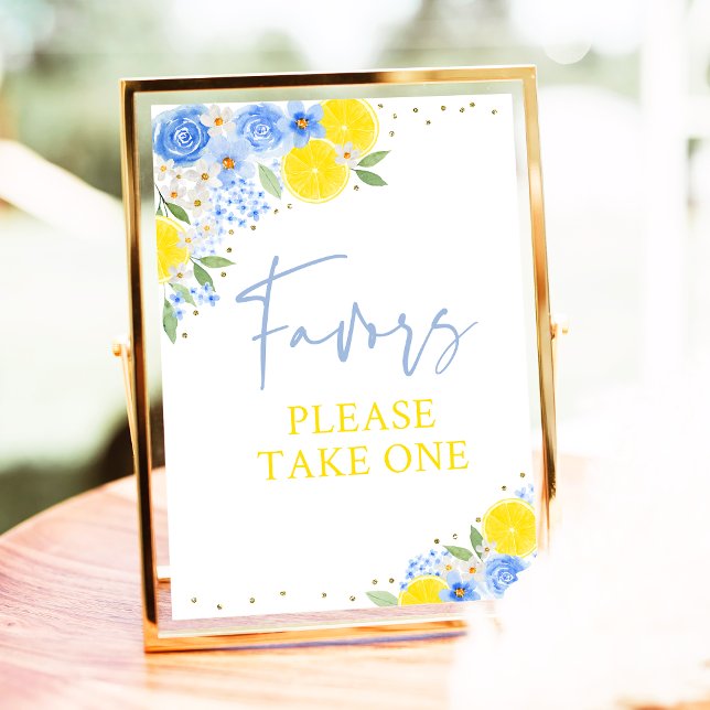Favorittecken för Lemon-Möhippa med blå Blommigt Poster (Skapare uppladdad)