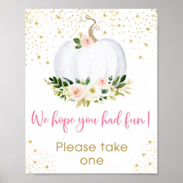 Favorittecken för Little Pumpkin Rosa Guld Birthda Poster