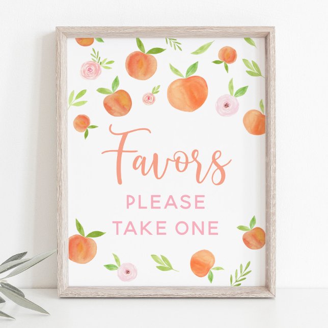 Favorittecken för Peach Blommigt-Födelsedagsfest Poster (Skapare uppladdad)