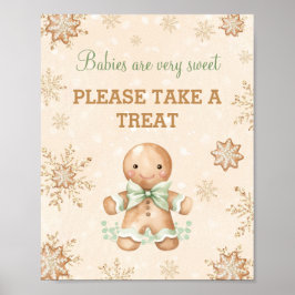 Favorittecken för pepparkaksgubbe Baby Shower Poster