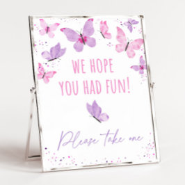 Favorittecken för rosa Lila Butterfly Birthday Poster