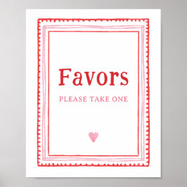 Favorittecken för rosa och röda Valentineser Poster
