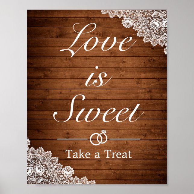 Favorittecken för Rustic Wood & White Snöre Poster (Framsidan)