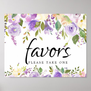 Favorittecken för Rustik Lila och ivoriansk Blommi Poster