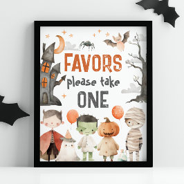 Favorittecken för Spooky Halloween-Födelsedagsfest Poster