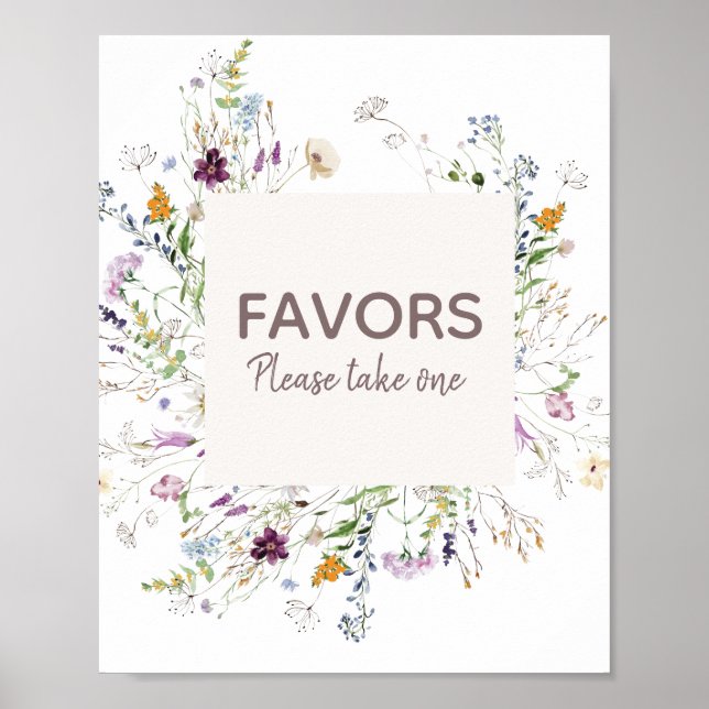 Favorittecken för Wildblommor Vattenfärgsbabykläde Poster (Framsidan)