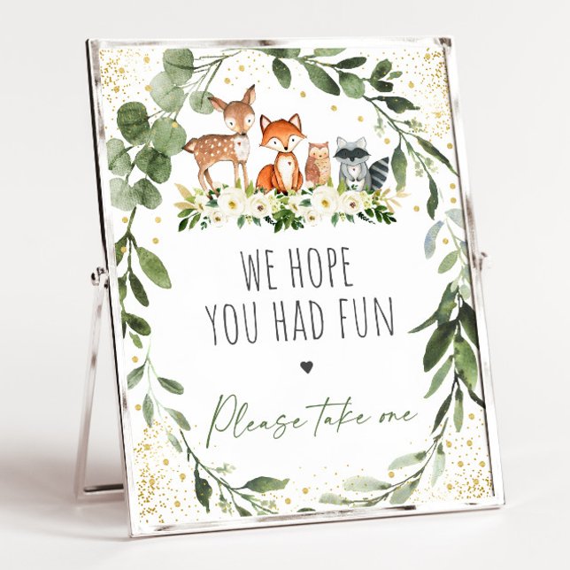 Favorittecken för Woodland Greenery Baby Shower Poster (Skapare uppladdad)