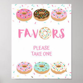 Favorittecken - Rosa Donut Sprinkle Shower-tecken Poster