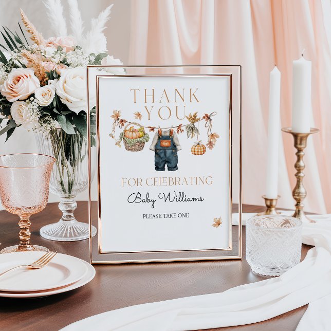 Favoritteckna Pumpkin Rustic Fall Baby Shower Poster (Skapare uppladdad)