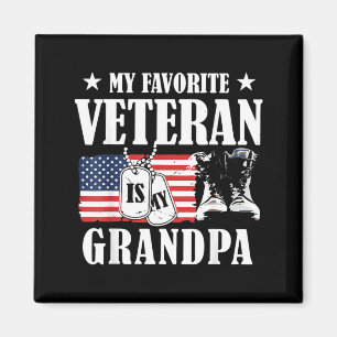 Favoritveteran är farfar Patriotisk familj Magnet
