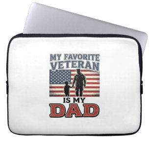 Favoritveteran är min pappa Patriotisk tröjd desig Laptop Fodral