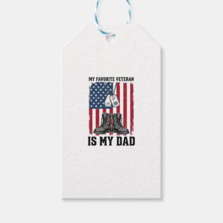 Favoritveteran är min pappa Patriotisk tröjd desig Presentetikett