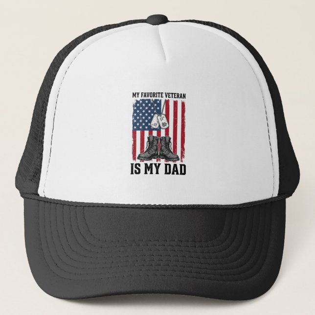 Favoritveteran är min pappa Patriotisk tröjdesign_ Keps (Framsida)