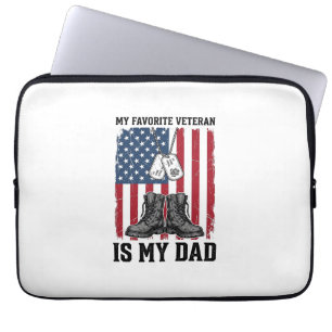 Favoritveteran är min pappa Patriotisk tröjdesign_ Laptop Fodral