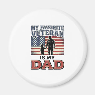 Favoritveteran är min pappa Patriotisk tröjdesign_ Magnet