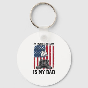 Favoritveteran är min pappa Patriotisk tröjdesign_ Nyckelring