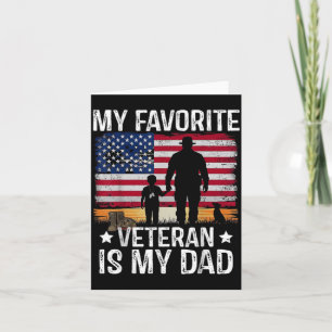 Favoritveteran är Pappa Amerikansk Flagga Militär Kort