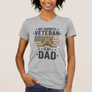 Favoritveteranpappa patriotisk stridsstövlar t-shi t shirt