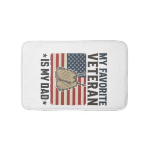 Favoritveteranpappa Patriotiska hundmärkesdesign_1 Badrumsmatta