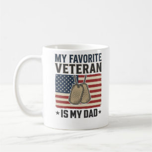 Favoritveteranpappapatriotiskahundbandesign_1 Kaffemugg